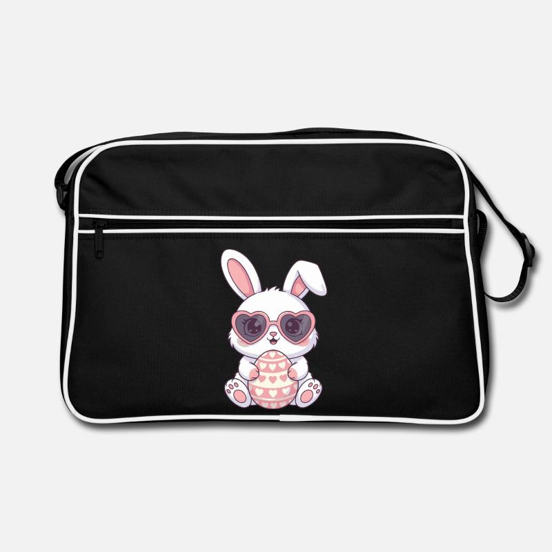 Heart Bunnies Easter Egg Charm Retro Bag