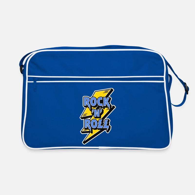 Rock'n'Roll-Logo mit Blitz Retro Tasche