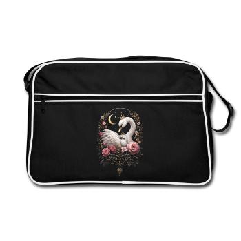 Cygne Maman Floral Doré - Mother's Day - Sac Retro - noir/blanc - Devant