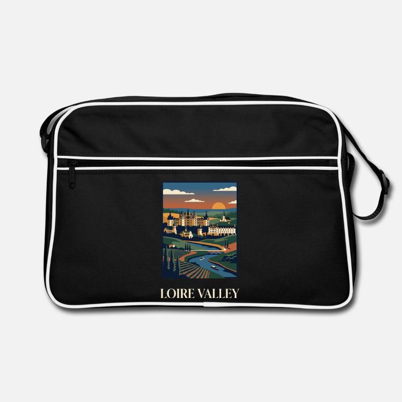 Loire Valley Sunset Château Panorama Retro Bag