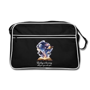 Lire, c’est rêver - Magic Book & Stars - Sac Retro - noir/blanc - Devant