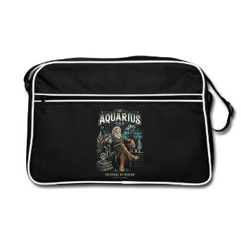 Father Aquarius Geek Cosmos - Aquarius Zodiac - Retro Bag - black/white - Front