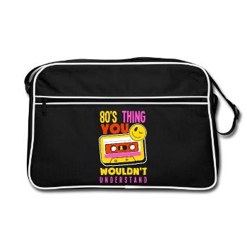 Retro Back to the 80s Vintage Design - Retro Bag - black/white - Front