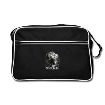 Grizzli – Nature sauvage et conservation de la nature - Sac Retro - noir/blanc - Devant
