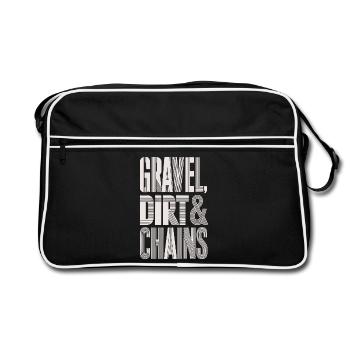 Gravel Bike Gift Shirt - Retro Bag - black/white - Front