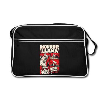 Horror-Lama – Farm Nightmare Comic - Retro Tasche - Schwarz/Weiß - Vorne