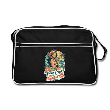 Entspanntes Hula Girl auf Hawaiian Time - Retro Tasche - Schwarz/Weiß - Vorne