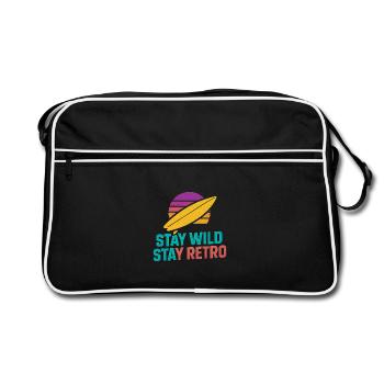 Stay Wild Stay Retro Surf - Retro Bag - black/white - Front
