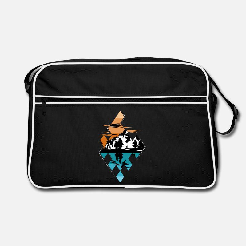 Pattern Mountains Mountain Lake Symbol Logo icon Graphic Retro Bag