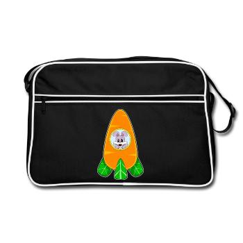 Lapin vaisseau spatial Espace - Sac Retro - noir/blanc - Devant