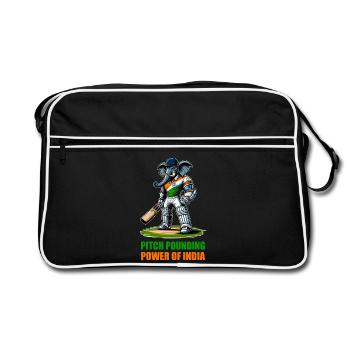 India cricket elephant design - Retro Bag - black/white - Front