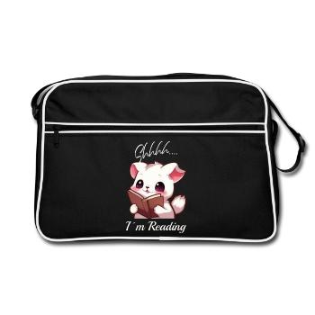 Chat avec livre - Sac Retro - noir/blanc - Devant