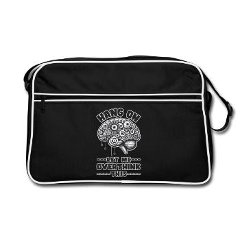 ATTENDEZ, LAISSEZ-MOI TROP RÉFLÉCHIR À CELA - Sac Retro - noir/blanc - Devant