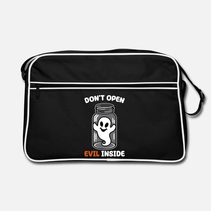 Ne l’ouvrez pas, il y a du mal dedans ! Conception fantôme amusante - Sac Retro - noir/blanc