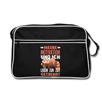 My motivation and I - currently separated - Retro Bag - black/white - Front