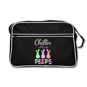 Chillin with Peeps Pastel Bunnies - Retro Bag - black/white - Front