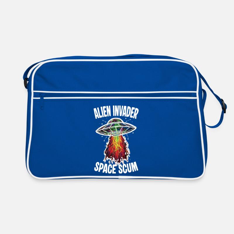 UFO Alien Invader Space Scum Scribble Retro Bag