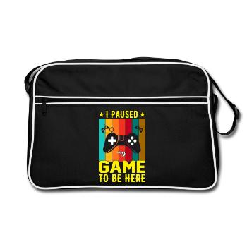 I Paused Game To Be Here - Retro Bag - black/white - Front
