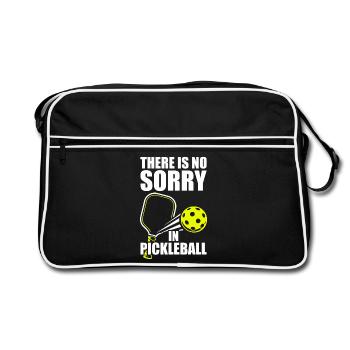 There is no sorry lustiges Pickleball Spieler - Retro Tasche - Schwarz/Weiß - Vorne