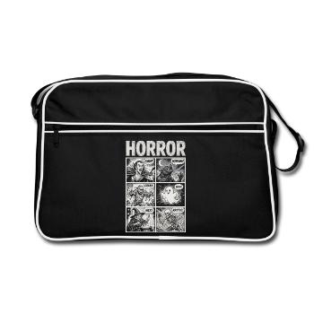 Bande dessinée d’horreur avec des monstres classiques - Sac Retro - noir/blanc - Devant