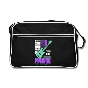 E-Bass – Basslines Handle the Paperwork - Retro Tasche - Schwarz/Weiß - Vorne