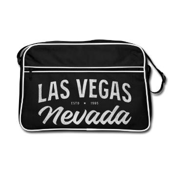 Las Vegas Nevada Vintage Script - Retro Tasche - Schwarz/Weiß - Vorne