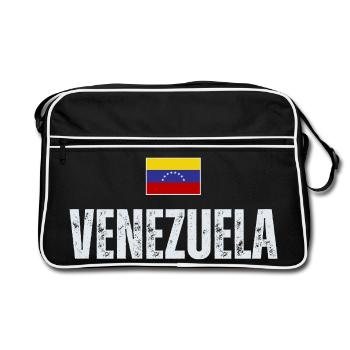 Drapeau du Venezuela, fabriqué au Venezuela - Sac Retro - noir/blanc - Devant