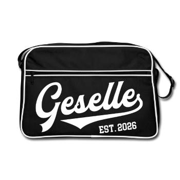 Geselle 2026 Gesellenprüfung bestanden Ausbildung - Retro Tasche - Schwarz/Weiß - Vorne