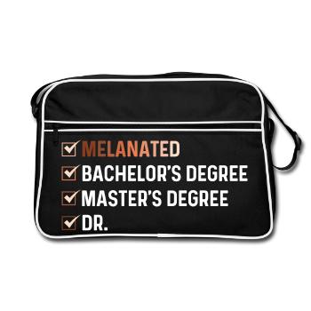 Maître Bachelor Melanated Dr – HBCU Pride - Sac Retro - noir/blanc - Devant