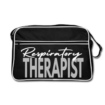 Atemtherapeut Lungen-RT - Retro Tasche - Schwarz/Weiß - Vorne