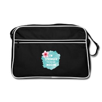 I’m Stronger Than You Can Imagine – Aquarell - Retro Tasche - Schwarz/Weiß - Vorne