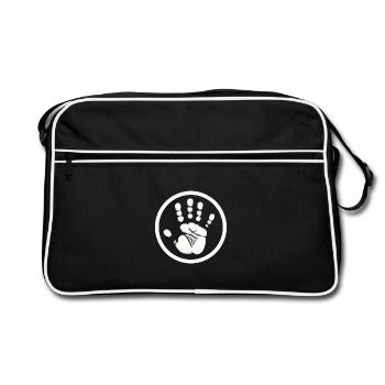 Empreinte de main main - Sac Retro - noir/blanc - Devant