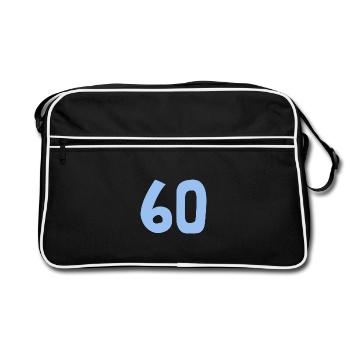 60. 60 YEARS. 60th ANNIVERSARY. 60TH BIRTHDAY. - Retro Bag - black/white - Front