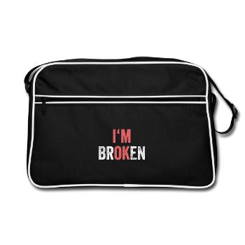 I'm OK I'm Broken - Retro Tasche - Schwarz/Weiß - Vorne