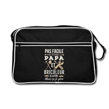 Papa Bricoleur - Sac Retro - noir/blanc - Devant