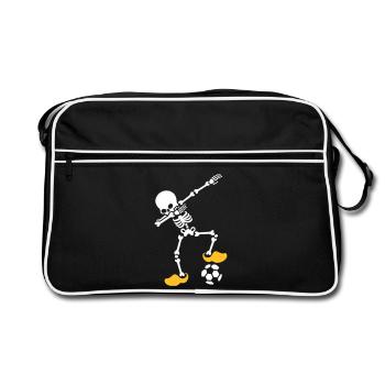Dab dabbing squelette Pays-Bas Orange Championnat d’Europe de football - Sac Retro - noir/blanc - Devant