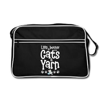 Knitting knitting yarn - Retro Bag - black/white - Front