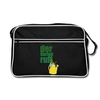 der garten ruft - Retro Tasche - Schwarz/Weiß - Vorne