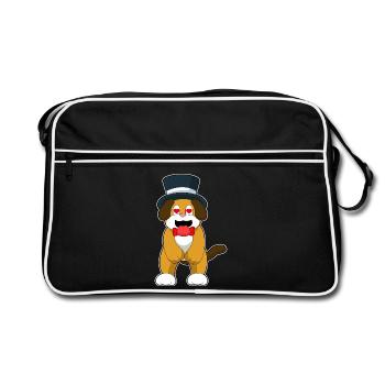 Dog Groom Top Hat Wedding - Retro Bag - black/white - Front