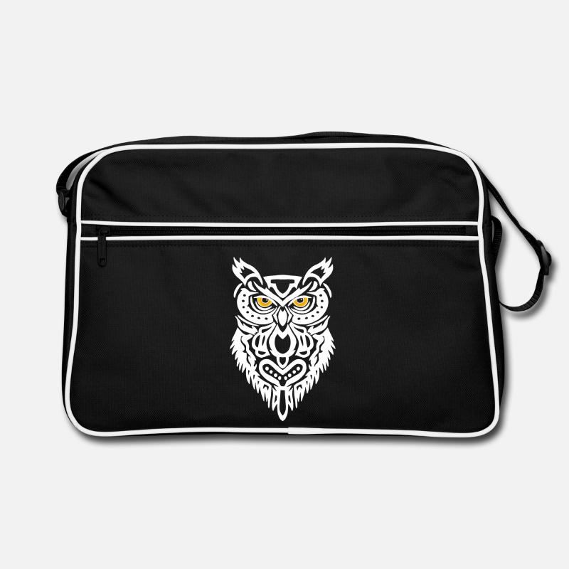 Der Blick der weißen Eule Retro Tasche