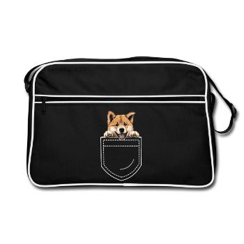 Dog Akita - Retro Bag - black/white - Front