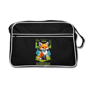 Der schlaue Fuchs vom Land - Retro Tasche - Schwarz/Weiß - Vorne