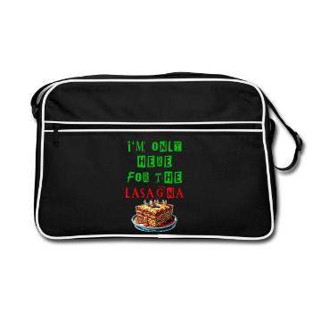 I'm just here for the lasagna - Retro Bag - black/white - Front