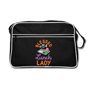 Mitarbeiterin der Schulcafeteria - Retro Tasche - Schwarz/Weiß - Vorne