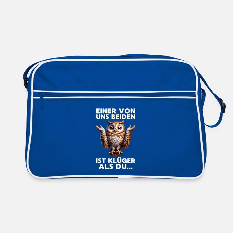 Einer von uns beiden ist klüger als du Grumpy Owl Retro Tasche