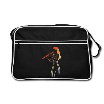 Croquis de joueur de flûte vintage - Sac Retro - noir/blanc - Devant