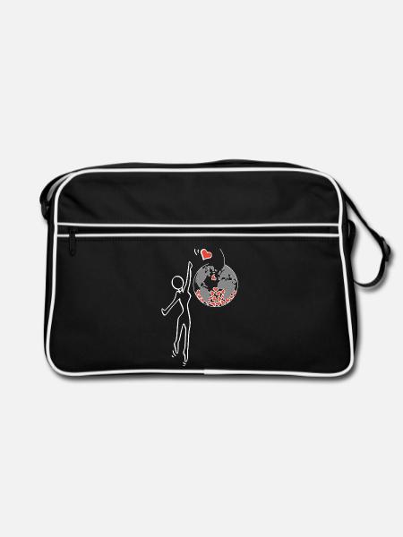 Give love - Retro Bag - black/white - Front