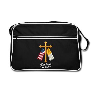 Drapeau américain et du Vatican - Sac Retro - noir/blanc - Devant