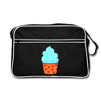 Cream Cream Cup Dots Muffin Dots Sweet - Retro Bag - black/white - Front