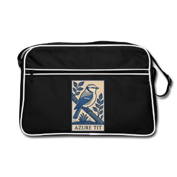 Affiche rétro mésange azur oiseau pour les ornithologues et la nature L - Sac Retro - noir/blanc - Devant